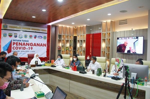 Pertemuan Virtual dengan Kedubes Belanda, Sekdaprov Sumut Sabrina Pamer Produk UMKM Asal Sumut